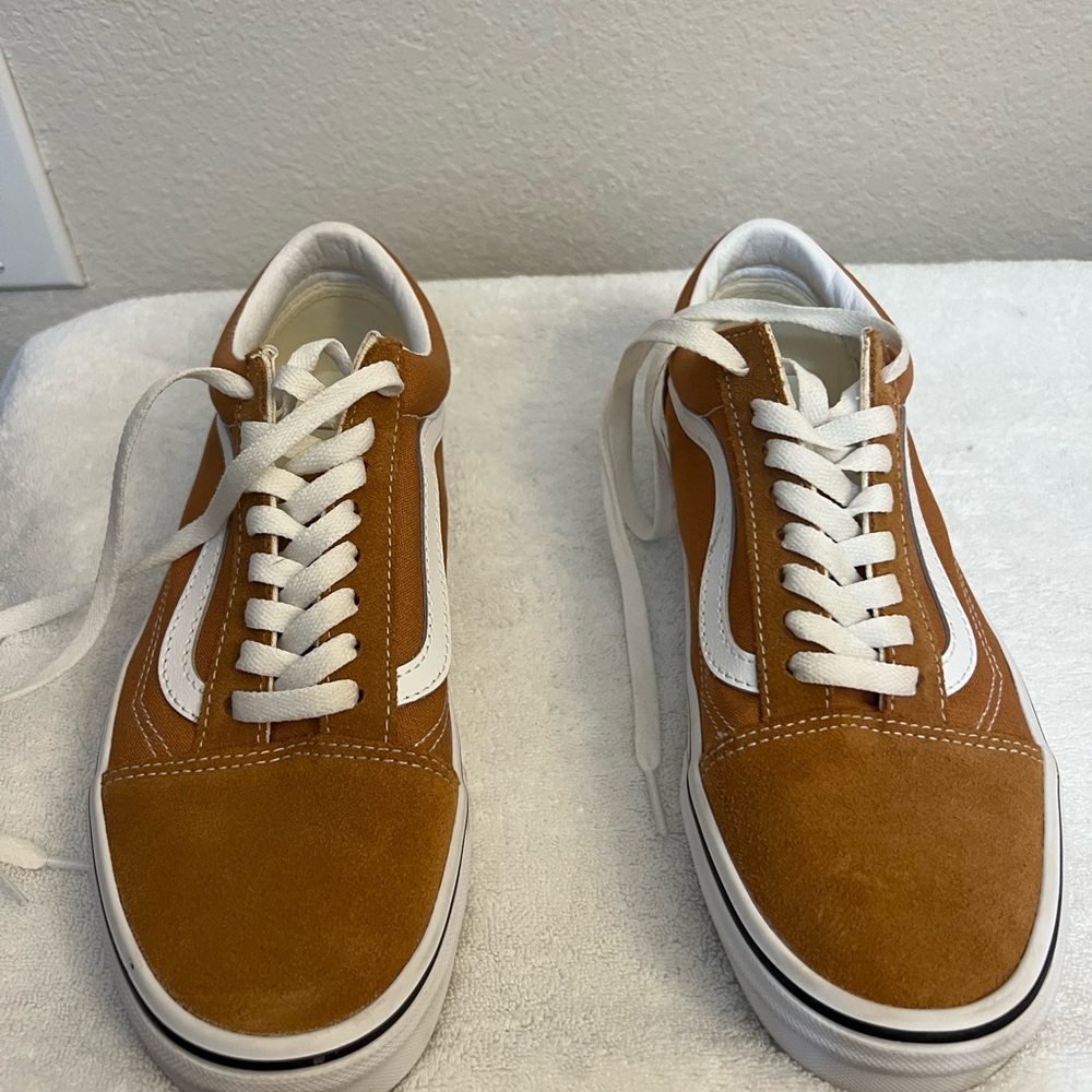 Vans Brown and White Classic Sneakers